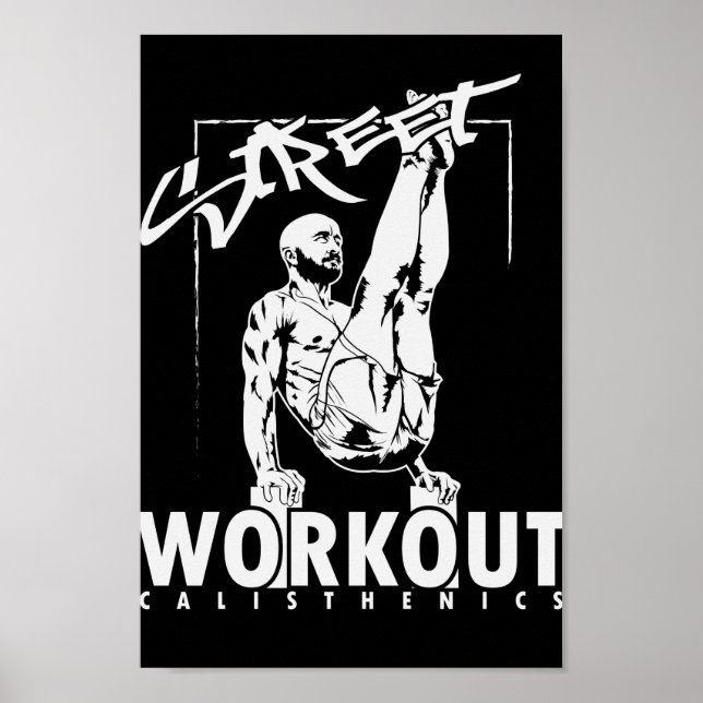 Calisthenics "Street Workout" Muskeltraining Poster (Framsidan)