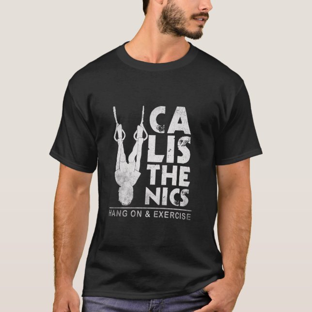 Calisthenics tränar med kroppsviktsexercis t shirt (Framsida)