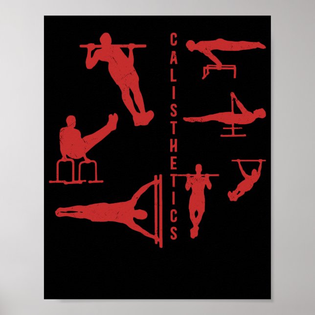 Calisthenics Workout Fitness Bodyweight-träning Poster (Framsidan)