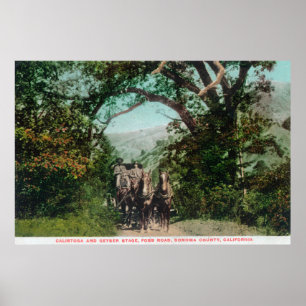 Calistoga och Geyserdiligens på den Foss vägen Poster