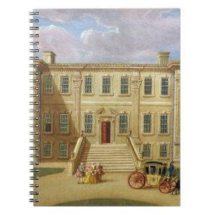 Calke Hall, Derbyshire, placera av harpan för her Anteckningsbok