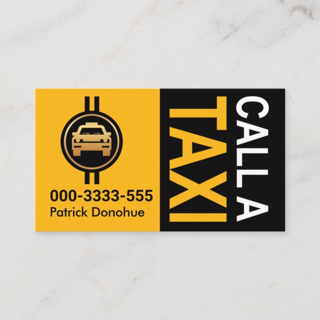 CALL A TAXI-CAB-drivrutin Visitkort (Framsida)