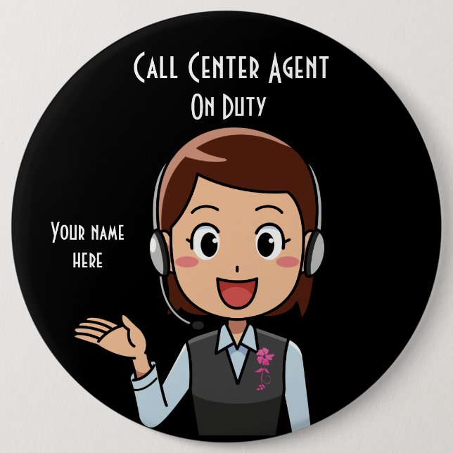 Call Center Agent on Duty Black Knapp (Framsida)