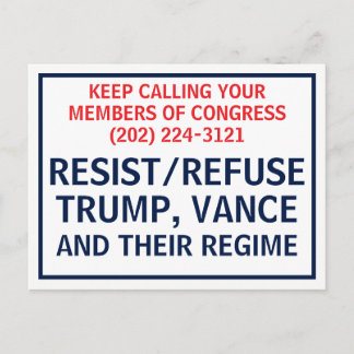 Call Congress Protest Resist Refuse Trump Vance Vykort