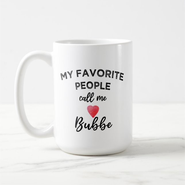 Call Me BUBBE Yiddish Grandmother Jewish Grandma Kaffemugg (Vänster)