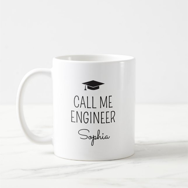 Call Me Engineer Personalized Name Kaffemugg (Vänster)