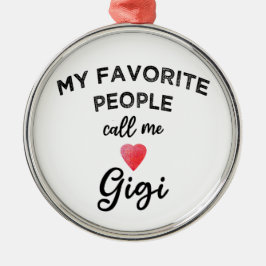 Call Me GIGI Modern Grandmother Trendy Nickname  Julgransprydnad Metall