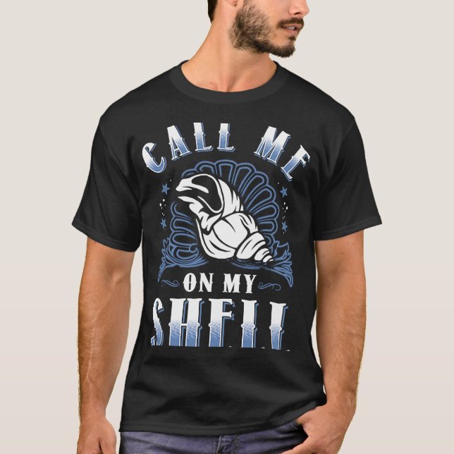 Call Me On My Shell Phone Beach T Shirt (Framsida)