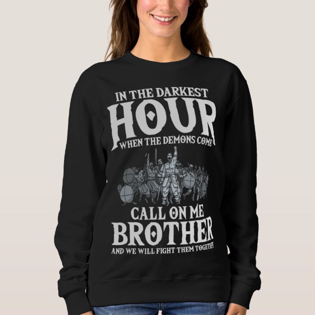 Call On Me Brother Valhalla Nordic Norse Mythology T Shirt (Framsida)