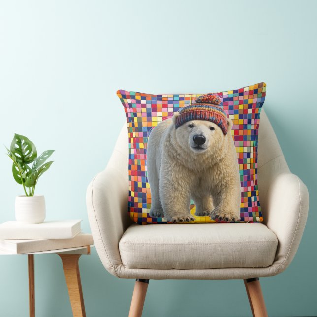 Call polar bear and Benny mosaic throw pillow Kudde (Stol)