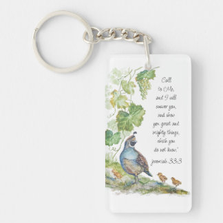 Call to Me Scripture Inspiration California Quail Nyckelring