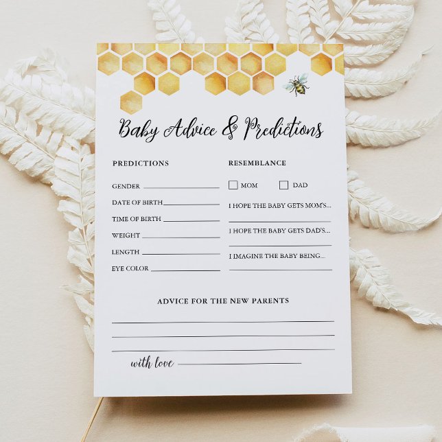 CALLA Baby Shower Advice and Prediktions Card Inbjudningar (Skapare uppladdad)