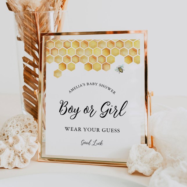CALLA Bee Boy eller Girl Gender Game Sign Poster (Skapare uppladdad)