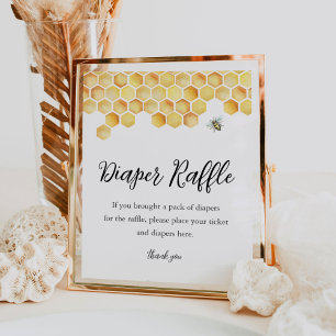 CALLA Bee Diaper Raffle Baby Shower Game Sign Poster