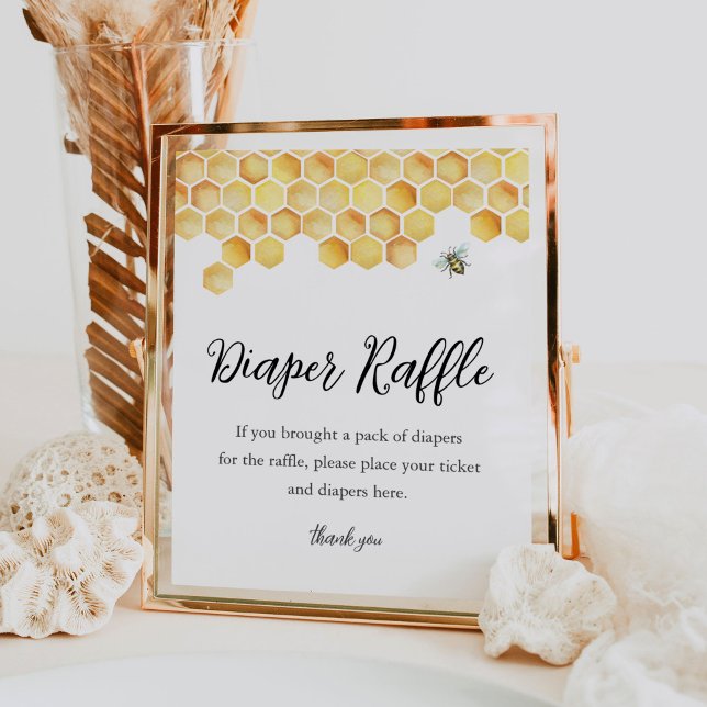 CALLA Bee Diaper Raffle Baby Shower Game Sign Poster (Skapare uppladdad)