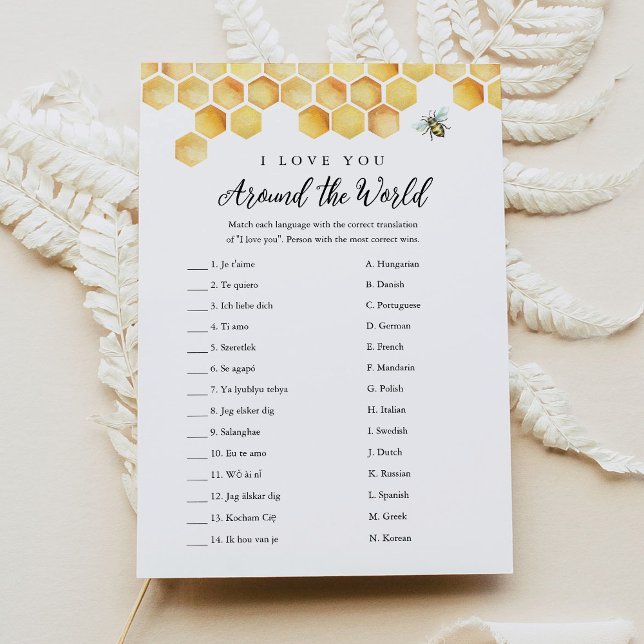 CALLA Bee I Kärlek You Värld runt Möhippa Game Inbjudningar (Skapare uppladdad)