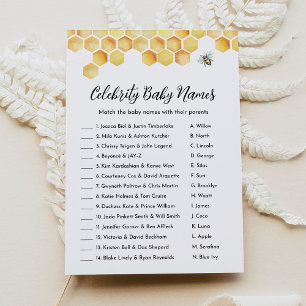 CALLA Bee-kändheten Baby Namn Baby Shower Game Inbjudningar
