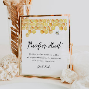 CALLA Bee Nappar Hunt Baby Shower-spelsignatur Poster