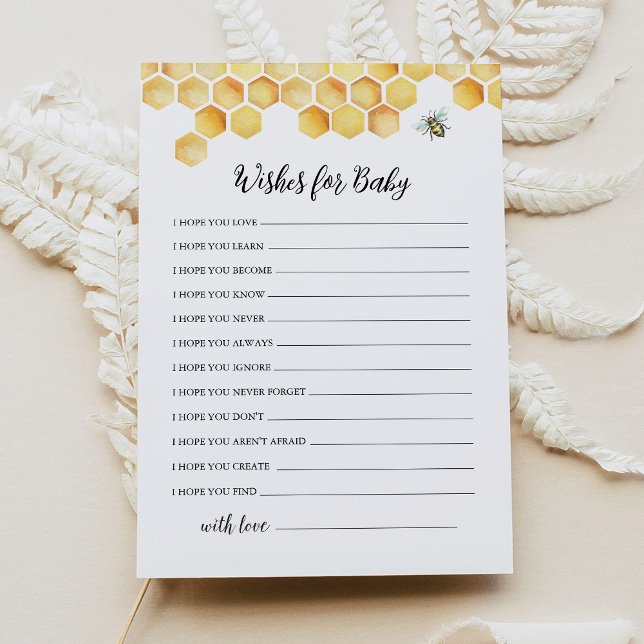 CALLA Bee Önskemål for Baby Shower Adapter Inbjudningar (Skapare uppladdad)