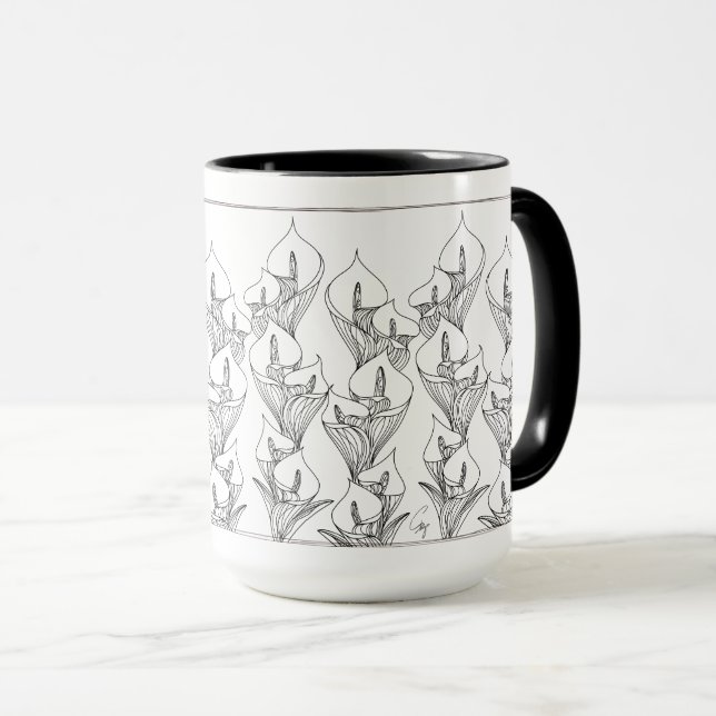 Calla 〜 BlackLine 〜 マ カ グ プ ッ anbudsutbudsinfordra Mugg (Framsida höger)