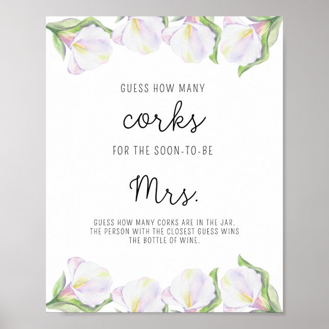 Calla-blomman - Möhippan gissar hur många Kork Poster (Framsidan)