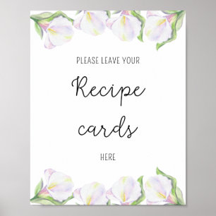 Calla blommor - Ditt recept-kort poster här