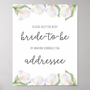 Calla-blommor - Hjälp bruden Adress att Poster