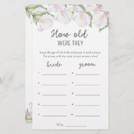 Calla-blommor - Hur gamla var deras möhippa-spel?