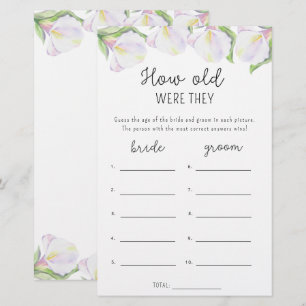 Calla-blommor - Hur gamla var deras möhippa-spel?