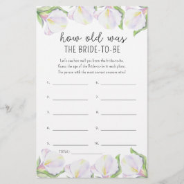 Calla-blommor - Hur gammal var briden?