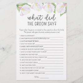 Calla-blommor - Vad sa brudgummen möhippa-spel?