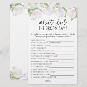 Calla-blommor - Vad sa brudgummen möhippa-spel?