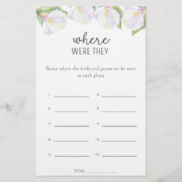 Calla-blommor - Var var de möhippa-spel?