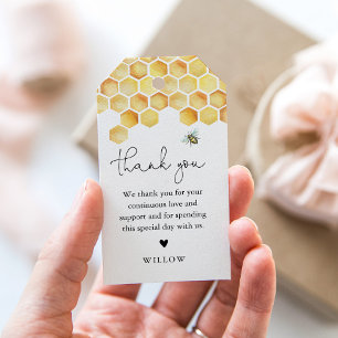 CALLA Honeycomb Bee Favor Tag Presentetikett