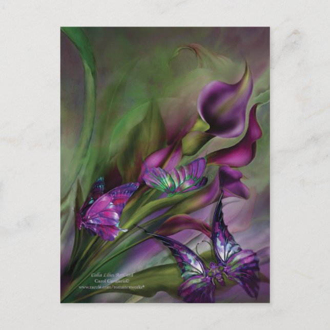 Calla Lilies Art Postcard Vykort (Framsida)