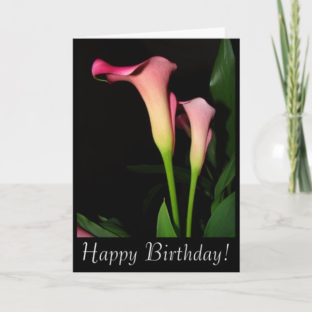 Calla Lilies Birthday Card Kort (Framsida)