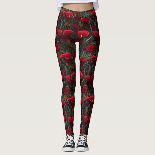 Calla Lilies Blommig Julpresent För Henne  Atletis Leggings (Framsida)