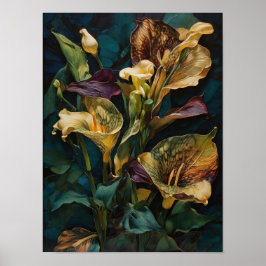 Calla lilies - blommor digitalkonst poster
