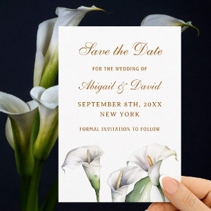 Calla Lilies Bröllop Spara Datum Datumet