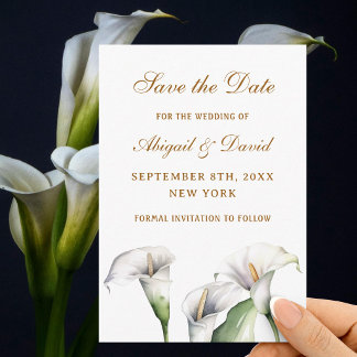 Calla Lilies Bröllop Spara Datum Datumet