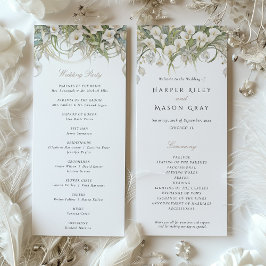 Calla Lilies Bröllopsprogram Pastel Färg Inbjudningar