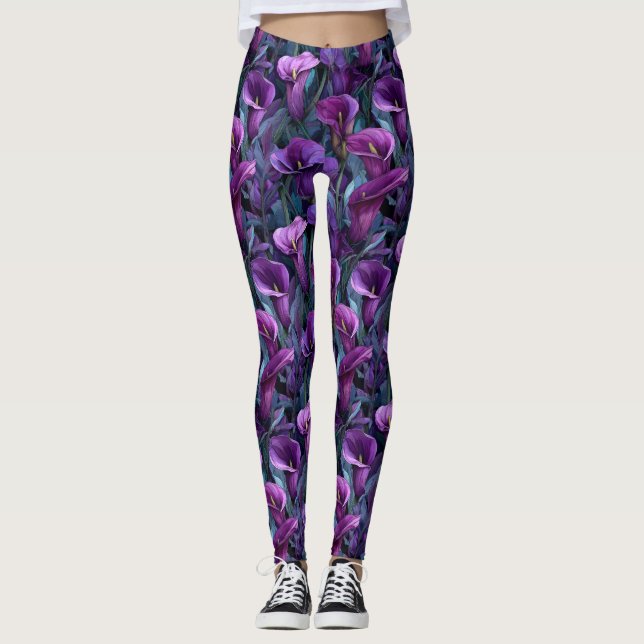 Calla Lilies Inspirerade Damaccessoarer  Dam   Leggings (Framsida)