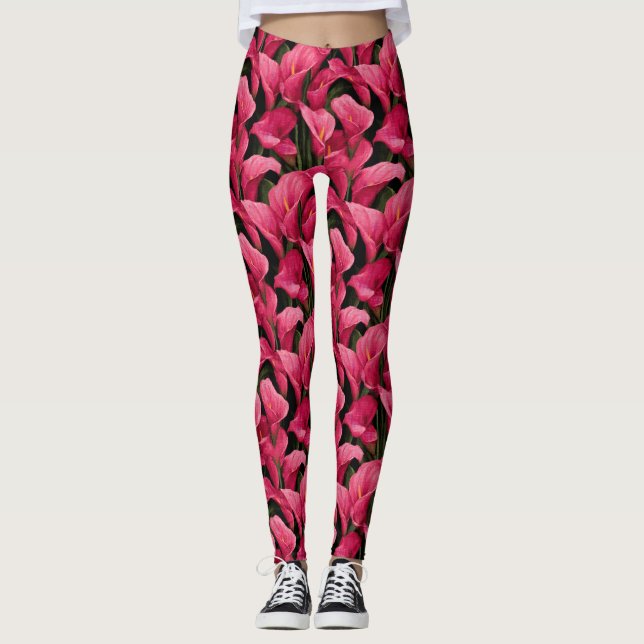 Calla Lilies kronblad Bästa vän present  Träna ut Leggings (Framsida)