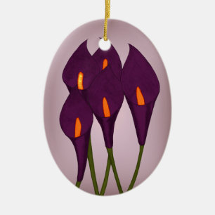 Calla Lilies (Lila) (Door Hanger) Julgransprydnad Keramik