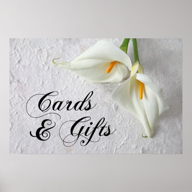 Calla lilies med plats för bröllop poster (Framsidan)
