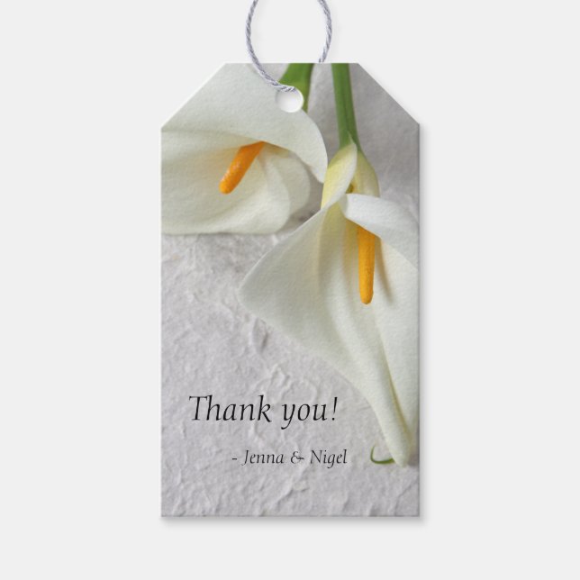 Calla lilies med rum för text presentetikett (Framsidan)