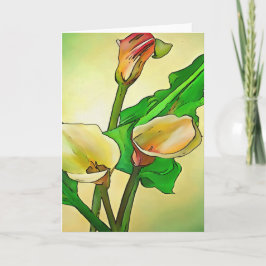 Calla Lilies mot en Grönt Ombre Kort