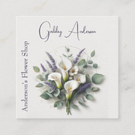Calla Lilies och Lavender Fyrkantigt Visitkort