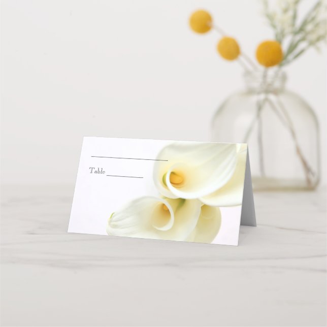 Calla lilies overhead closeup placeringskort (Framsida)