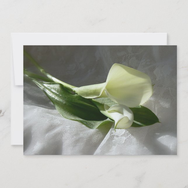 Calla Lilies på Bröllop i Snöre vid Vita Inbjudningar (Framsida)